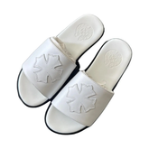 Chrome Hearts Leather Cross Patch Slide White