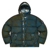 Supreme x Stone Island Painted Camo Crinkle Down Jacket Dark Teal