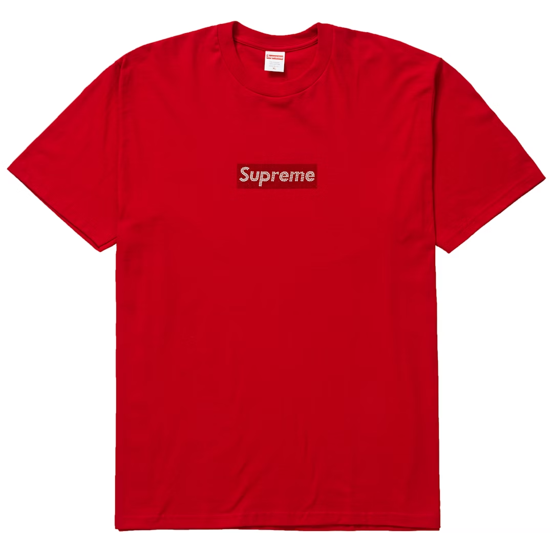 Supreme x Swarovski Box Logo T-Shirt Red