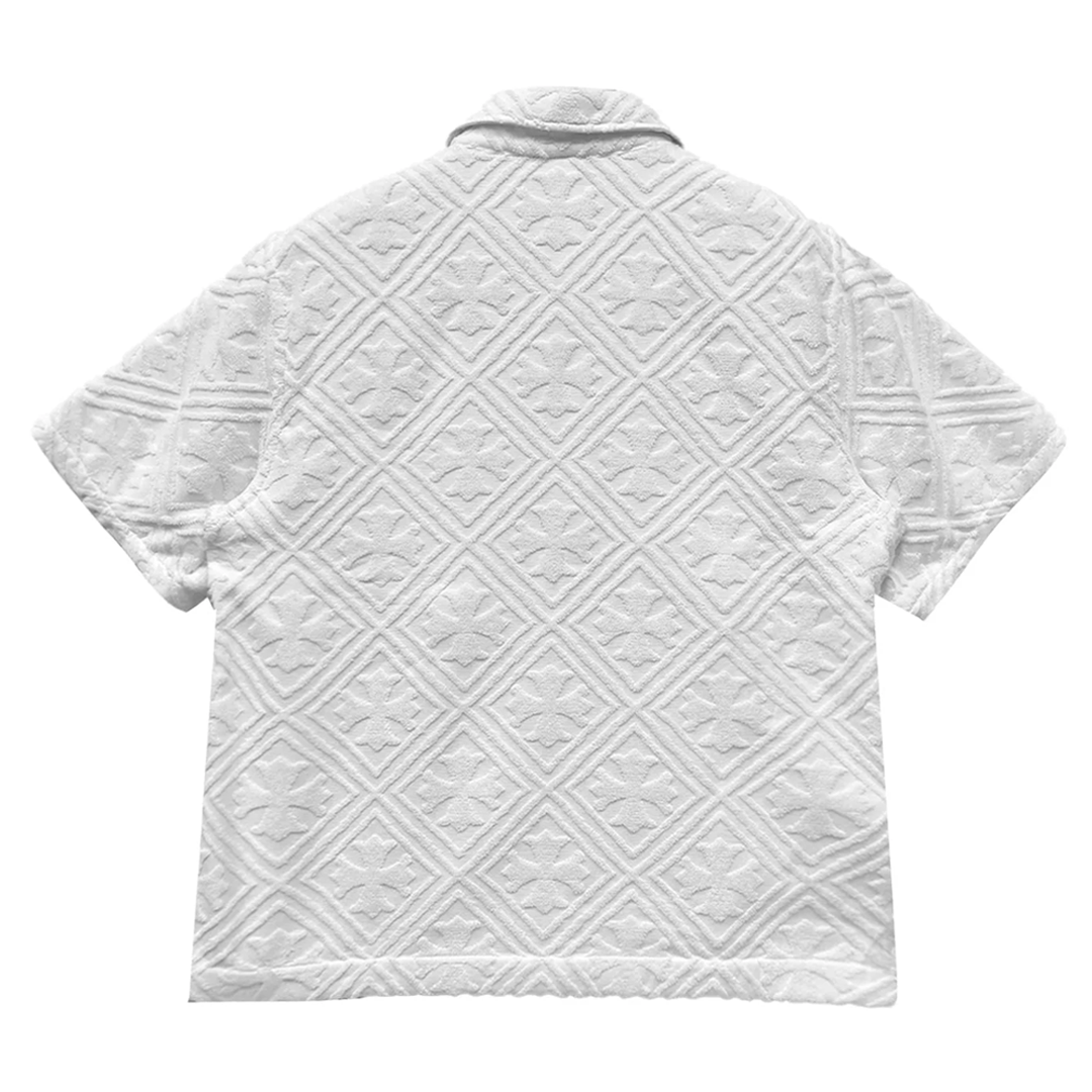 Chrome Hearts Terry Cloth Short Sleeve Shirt White