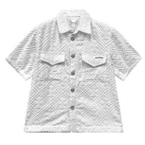 Chrome Hearts Terry Cloth Short Sleeve Shirt White