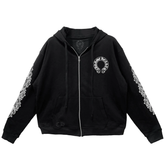 Chrome Hearts Floral Horseshoe Logo Thermal Zip Up Hoodie