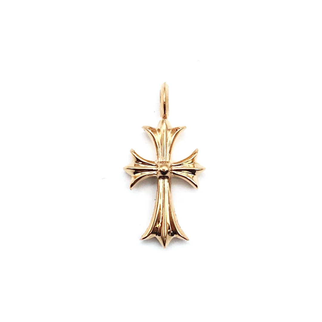 Chrome Hearts 22k Gold Tiny Cross Diamond Pavé Pendant (Pendant Only)
