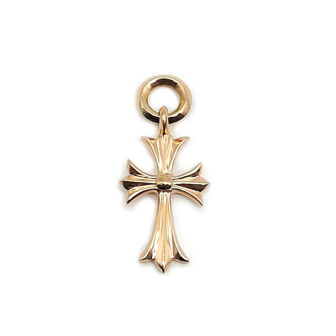 Chrome Hearts 22k Gold Tiny Cross Pendant (Pendant Only)