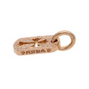 Chrome Hearts 22k Gold Mini Diamond Pavé Cross Dog Tag Pendant (Pendant Only)