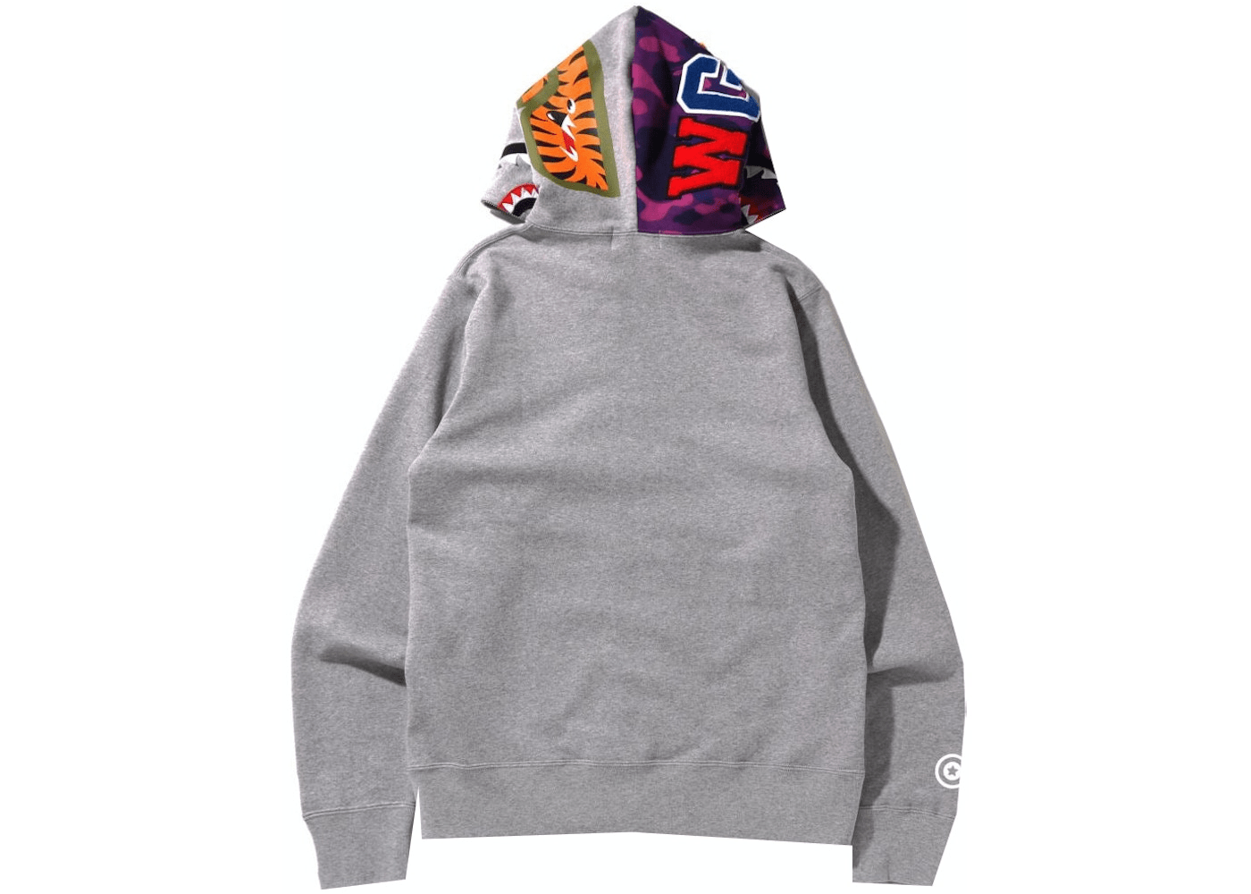 Bape Color Camo Shark Full Zip Hoodie Gray Purple Kenshi