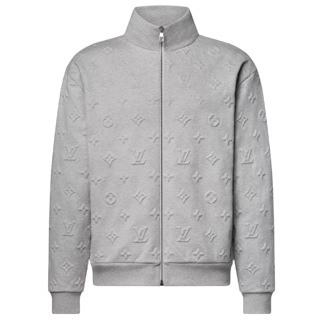Louis Vuitton Monogram Embossed Track Top Grey