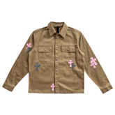 Chrome Hearts Cross Patch Work Dog Jacket Tan