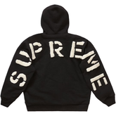 Supreme Faux Fur Lined Zip Up Hooded Sweatshirt Black