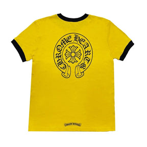 Chrome Hearts Yellow & Black Horseshoe Logo T-Shirt (Womens)