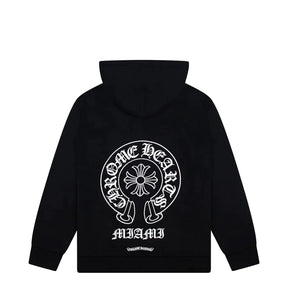 Chrome Hearts Miami Exclusive Horse Shoe Floral Hoodie Black