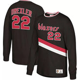 Mitchell & Ness Clyde Drexler Portland Trail Blazers Long Sleeve T-Shirt Black