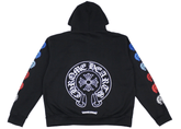 Chrome Hearts Multi color Horseshoe Logo Zip Up Hoodie Black