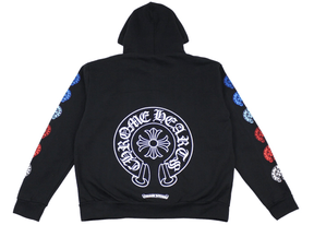 Chrome Hearts Multi color Horseshoe Logo Zip Up Hoodie Black
