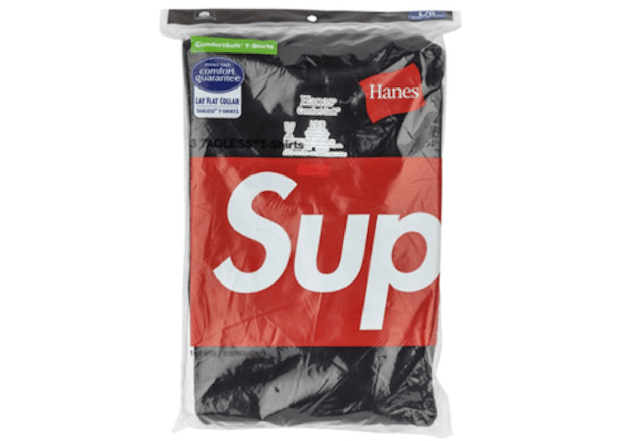 Supreme Hanes Tagless Tees (3 Pack) Black