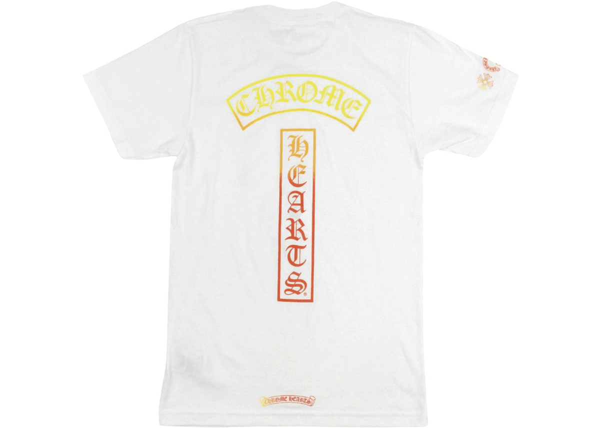 Chrome Hearts Gradient Logo T-Shirt White/Yellow/Orange